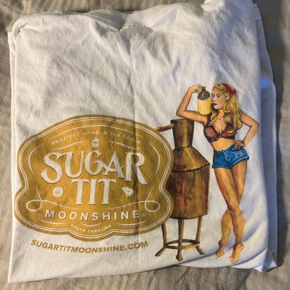 Rare Sugar Tit Moonshine Distillery in SC - Men’s White T-Shirt